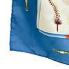 HERMES Flies silk Calle 90 scarf blue silk Used