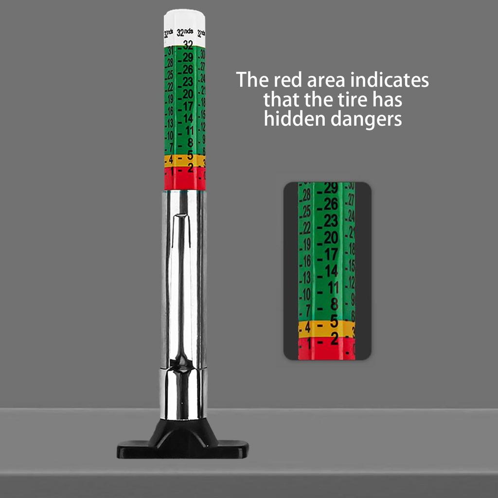 Tire Groove Depth Gauge - Clear Scale Display Tool, Tire Depth Checker for Beginners