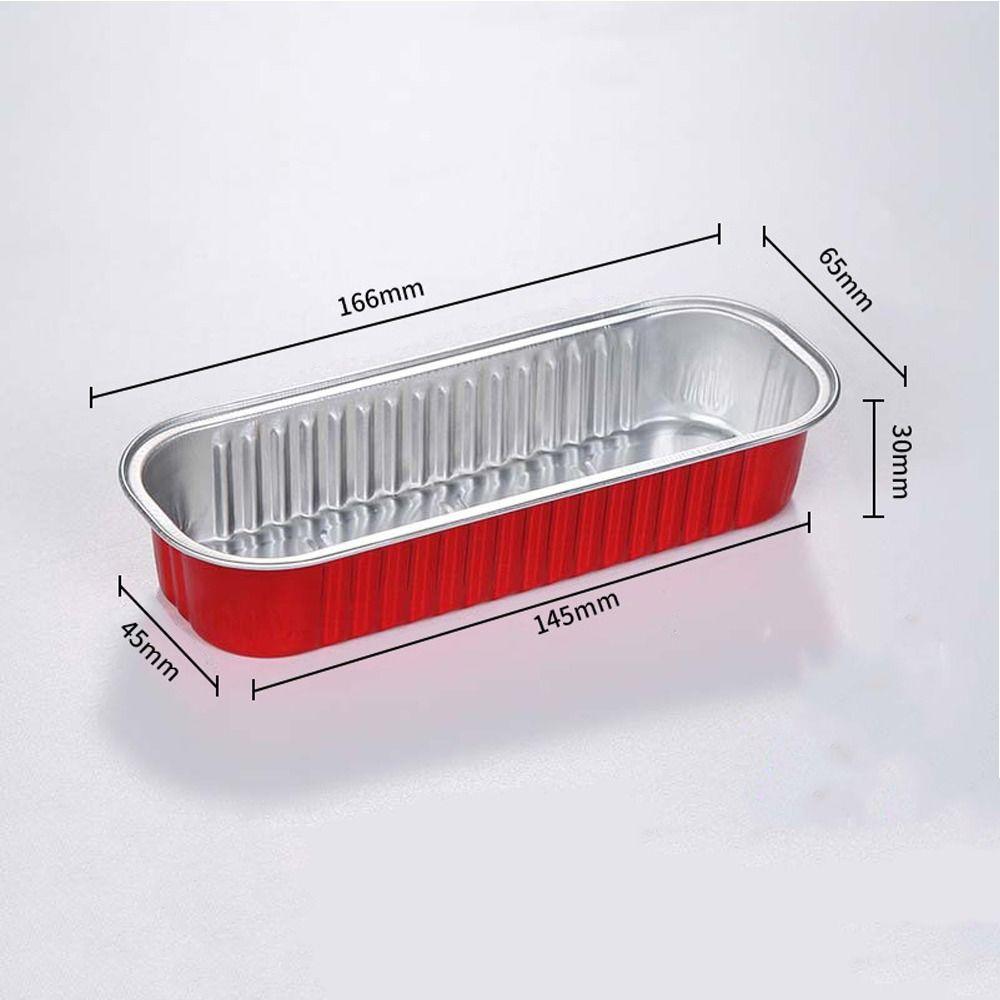 

10pcs Brown Letters Baking Cup Case Rectangle Tin Foil Box New Muffin Cupcake Party 10pcs-Red