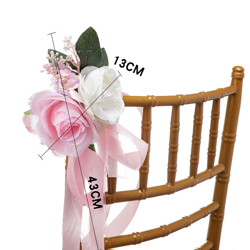 Artificial Chair Back Flower Never Wither Rose For Wedding Party Ceremony Reception Banquet Decor