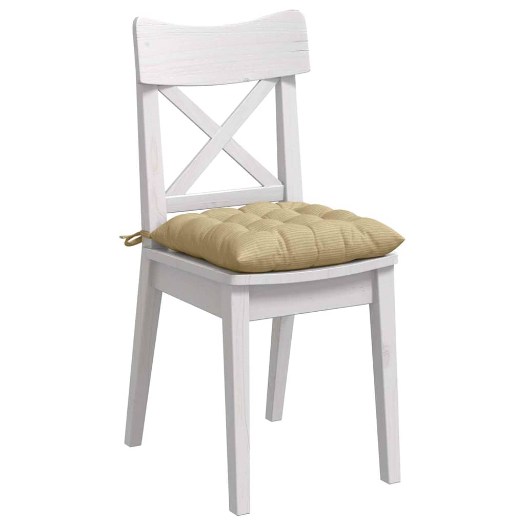 Seat Cushions 4 Pcs Grey Green 40 X 40 X 6 Cm Cord Fabric