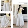 Long Flare Maxi High Plus Elastic Perfect for Slimming Everyday Solid Color [KANO SEIKA] Women's Skirt, Length, A-Line Skirt, Waist, Girly, Fluffy,