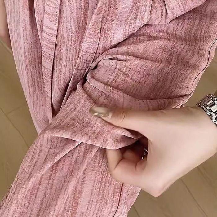 Wide leg pants women's spring summer 1116 new high waist drape thin lazy casual straight texture mopping pants
