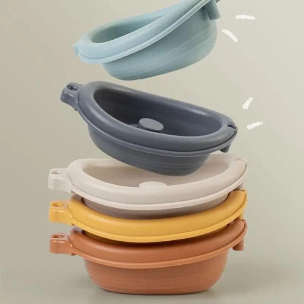 Folding Tower Floating Shower Toy Animal Designs Stacking Boat Toys Baby Bath Toys  Beach Bathtub
