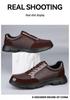 Men's Cross-Border Formal Leather Shoes, Lace-Up Cowhide, Thick Sole, Large Size, Casual Spring/Autumn Footwear