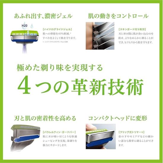 Schick HYDRO 5 Premium Sensitive Skin Rasiererhalter (Griff) mit Klinge 5 Klingen, Hautschutz Grüner Rasierer / Rasieren