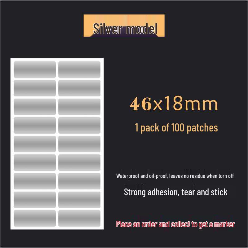 Waterproof Silver Label Stickers for Kitchen Storage and Seasoning Marking