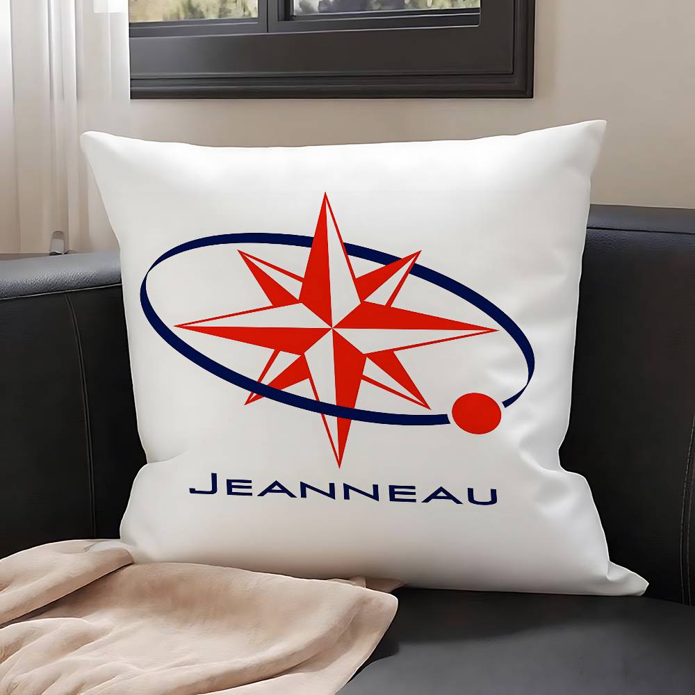 Jeanneau Logo Cushion Cover For Sofa Case Plush Fabric Soft Pillowcase Double Sided Print Cushion Cover Household Gifts