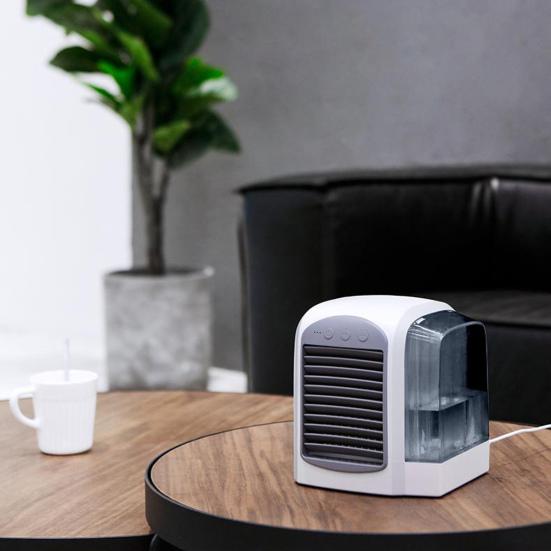 Cooling Fan Personal Air Conditioner with Water Tank 3 Speeds Strong Airflow Low Noise Desktop Air Cooler Fan Mist Maker