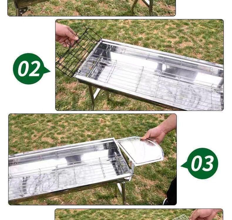 Portable Outdoor Folding Charcoal Barbecue Grill Rack