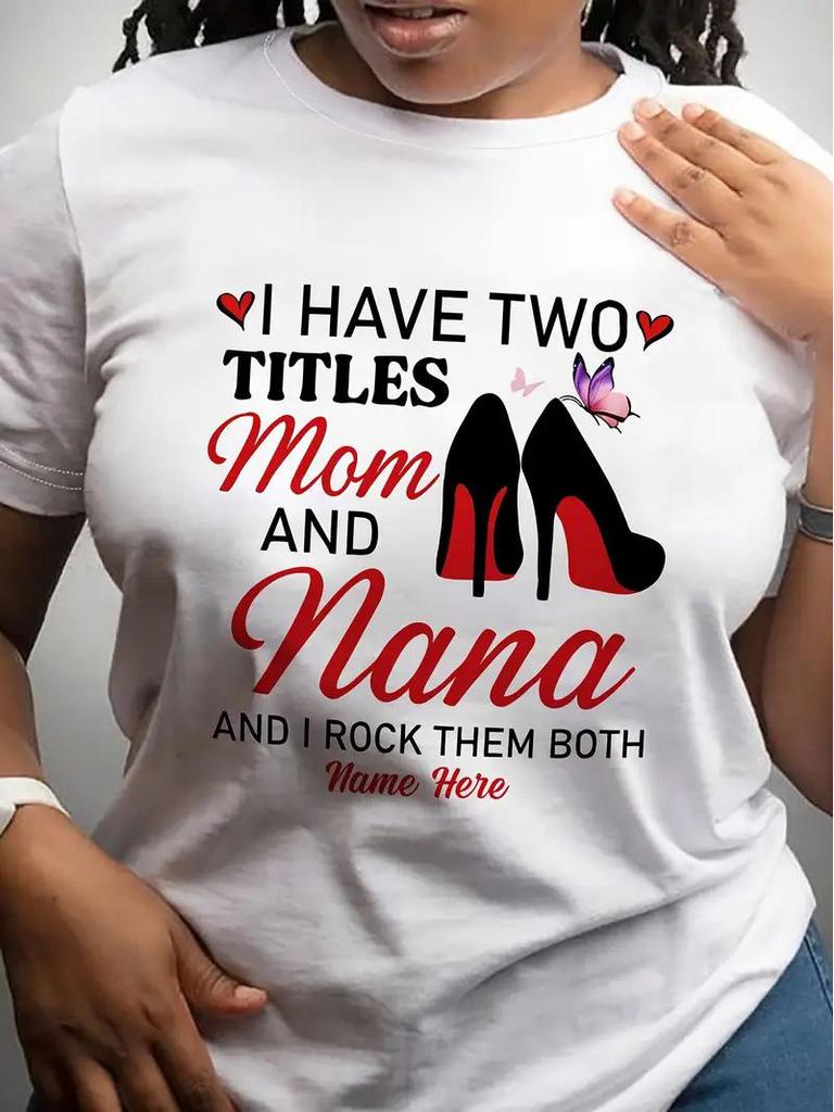 Women's Mother's Day Round Neck Short-Sleeve Top - European & American Style, Free Shipping