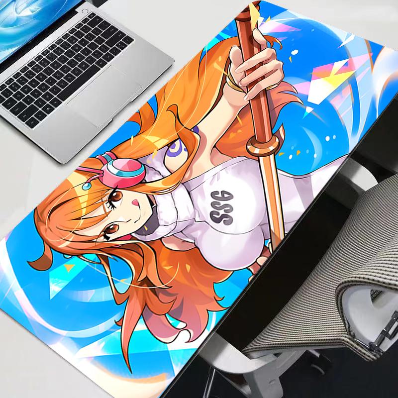 Mouse Pad Large One Piece Anime Rubber PC Black Computer Gaming Accessories Mousepad Desk Mat Locking Edge Gamer Carpet