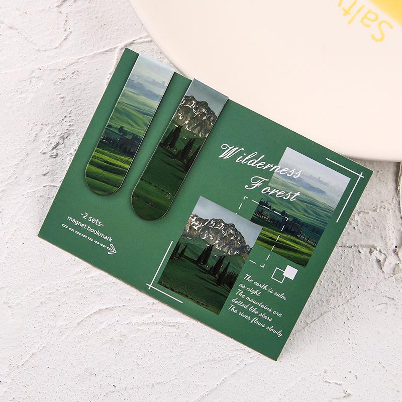Exquisite Scenery Magnetic Bookmark: High-Quality Page Clip & Planner Decoration - Perfect Student or Graduation Gift