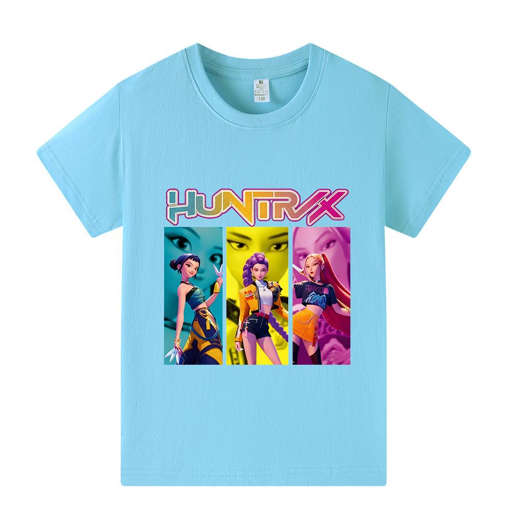 A1236 Kids Boys Girls Kpop Rumi Zoey Mira Print Short Sleeves T-shirt