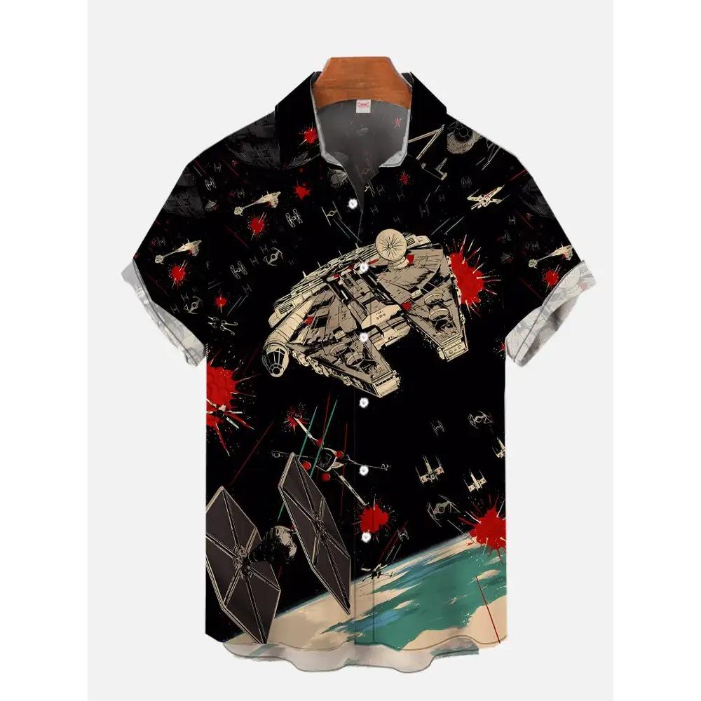 

Рубашки Гавайи Мужские Новые Рубашки Звездные войны Мужская Женская Одежда Футболки Топы Футболки Мальчики Девочки Футболка с коротким рукавом с принтом Уокера XL