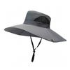Summer Foldable Bucket Hat, Extra Large Brim Sun Protection Hat, Fisherman Hat with Adjustable Windproof Rope, for Hiking Beach Gardening Outdoor