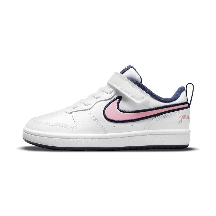 

Nike Court Borough 2 Low 2 SE Slip Resistant Cushioning Abrasion Resistant Low top Skateboard Shoes White Blue Pink DB3093-100 28