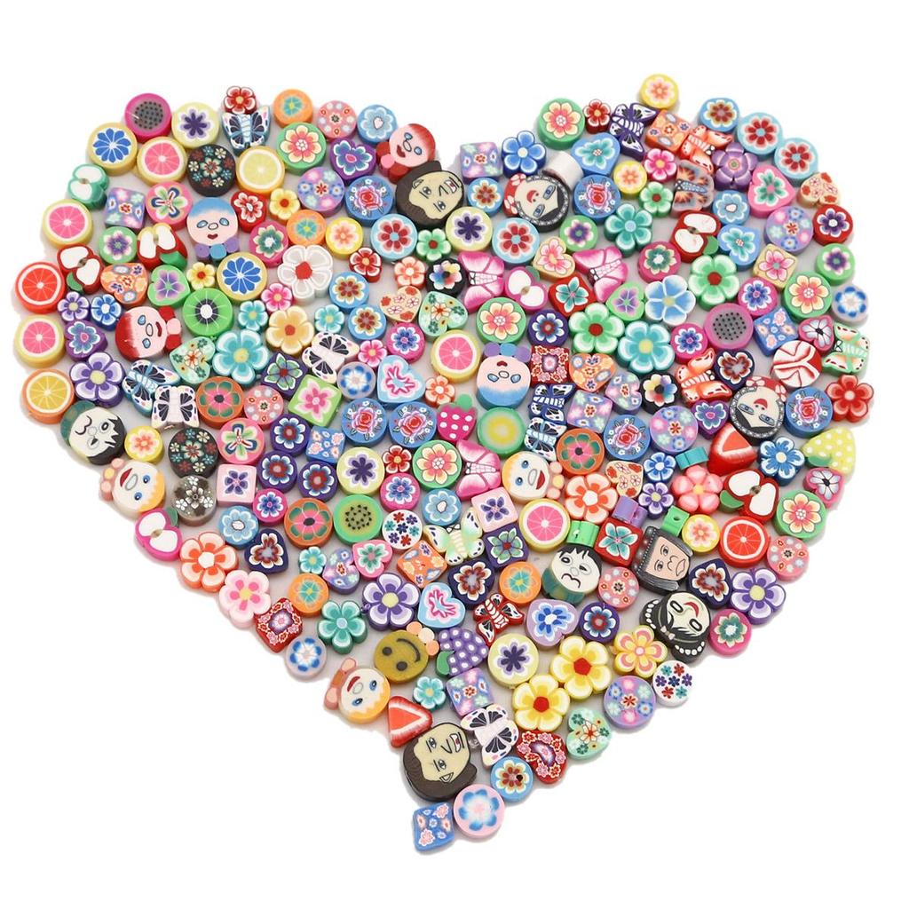 Butterfly Rose Flower Style Polymer Clay Spacer Beads For Jewelry Making