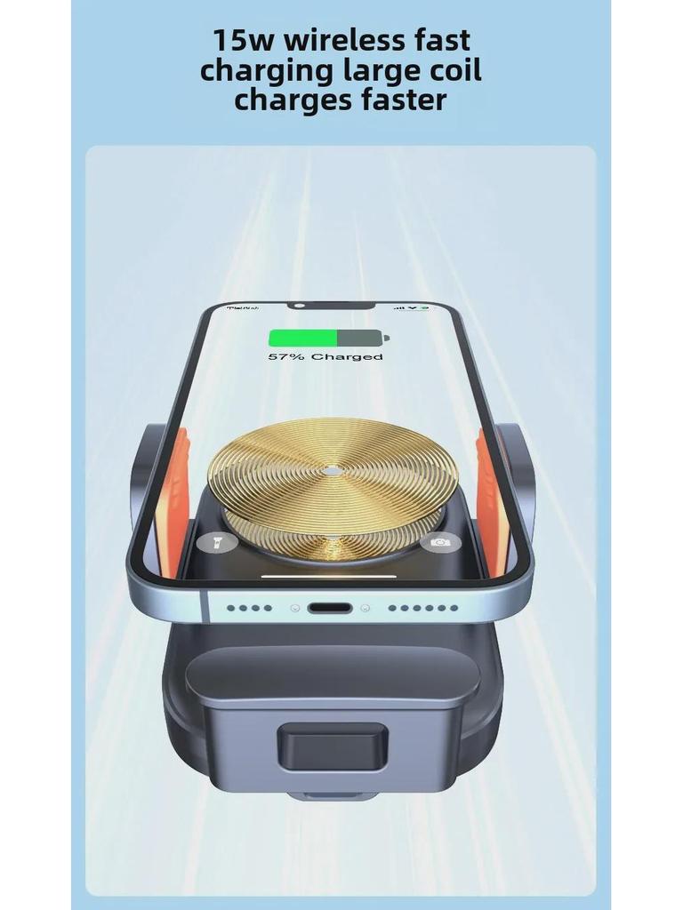 15W Wireless Fast Charging Car Phone Holder & Air Vent Mount