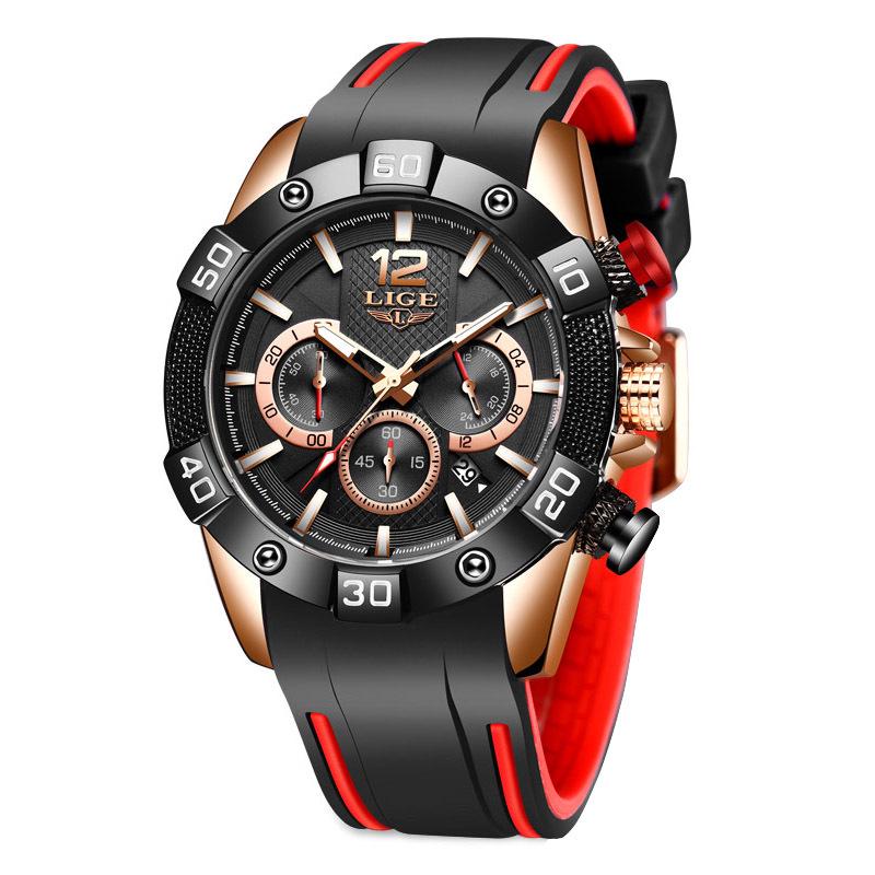 LIGE Multifunctional Waterproof Quartz Watch