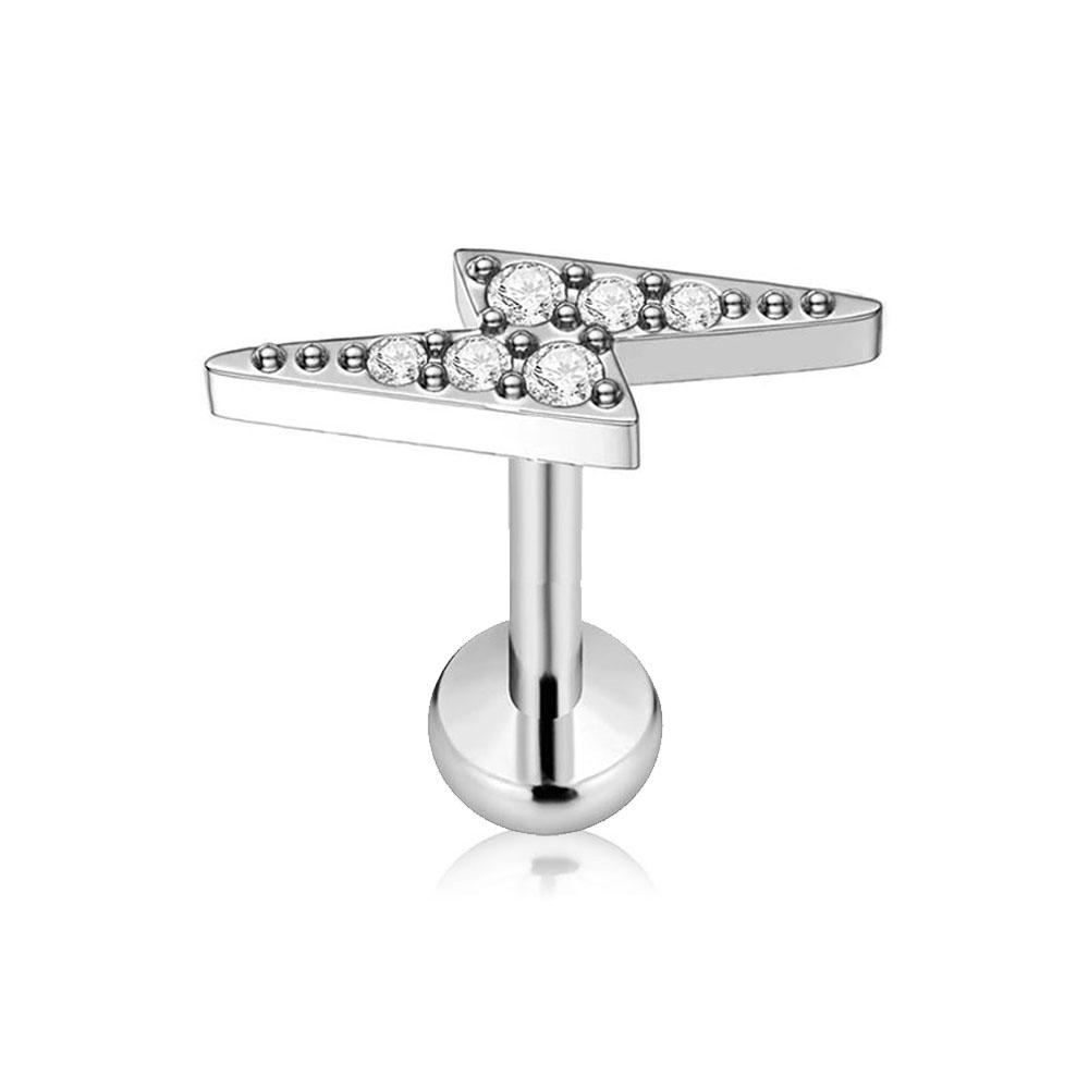 Titanio ASTM F136 G23 Fiore Luna Farfalla Piercing Senza Filettatura Spillo Fulmine Push-in Stud per Labbra Daith Conch Orecchino 16G 18G 20G