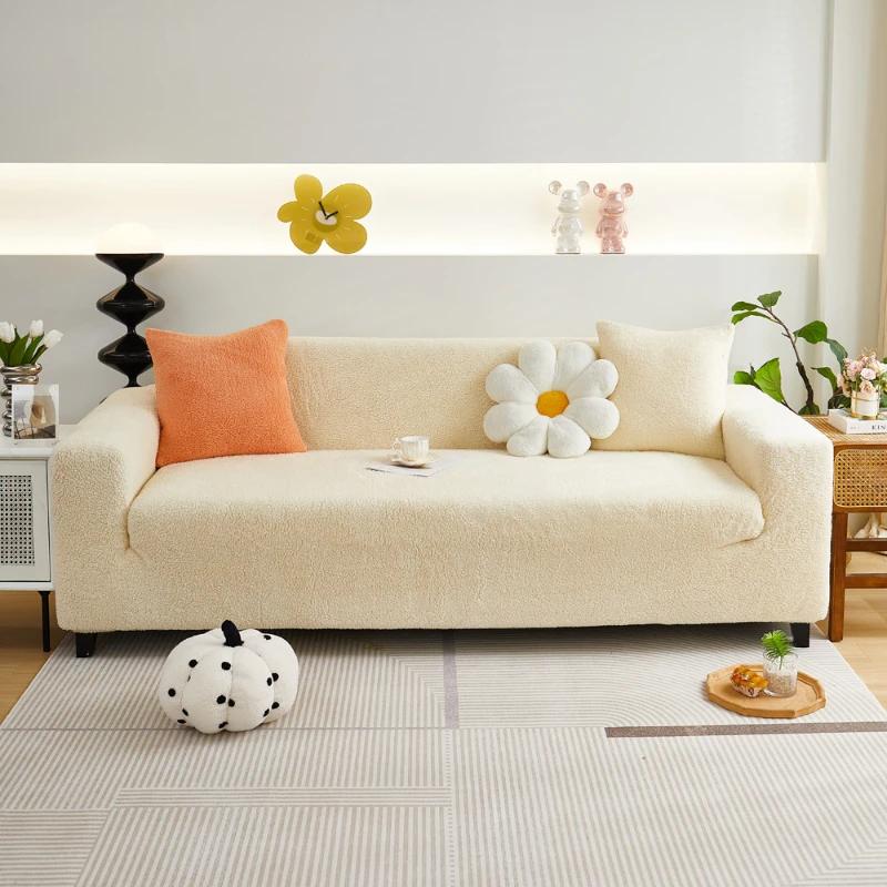 Fashionable Elastic All-around Sofa Cover Modern Minimalist Multicolor Couch Cover Anti Slip Soft Dustproof Plush Sofa Covers