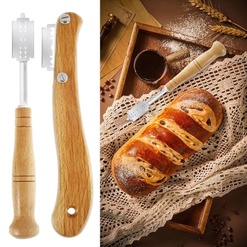 Nůž na chleba, Nůž Coupe, Nůž na chleba na francouzský chléb, Kráječ na chleba, Zakřivený nůž, Nástroj na pečení chleba s krytem a vyměnitelnými čepelemi, Kuchyňský nástroj