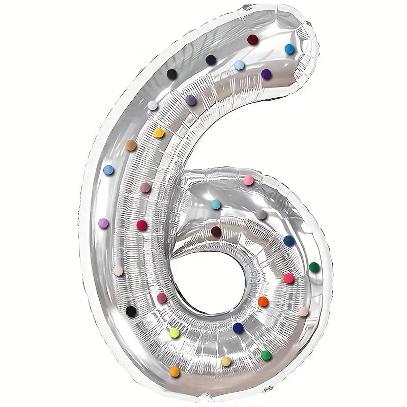 40inch Silver Number 0-9 Hairball Foil Balloons for Birthday Party Wedding Anniversary Baby Shower Living Room Digital Balloon