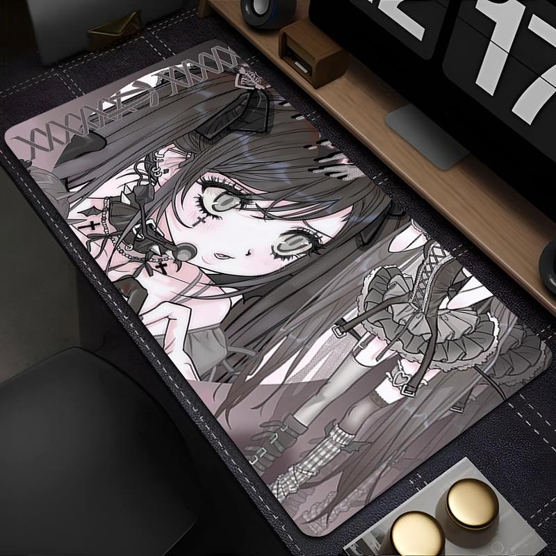 Mauspad Laptop Rutschfest Gaming Anime Mädchen Mauspads Gamer E-Sport Maismatte Spiel Mechanische Tastaturunterlage Kawaii Rosa Schreibtischmatte