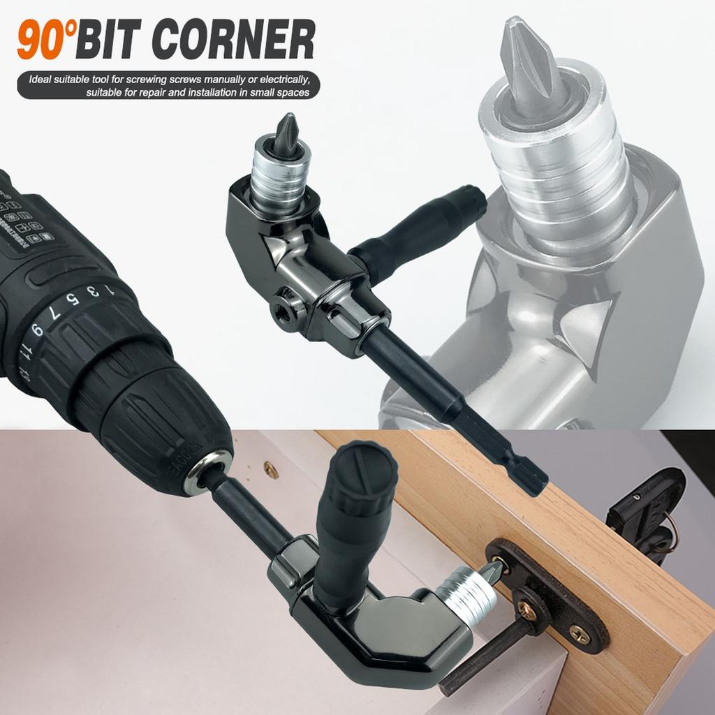 90 Degree Right Angle Screwdriver Holder Drive Bit Angle Extension Electric Screw Driver Angle Driver Hand Tools