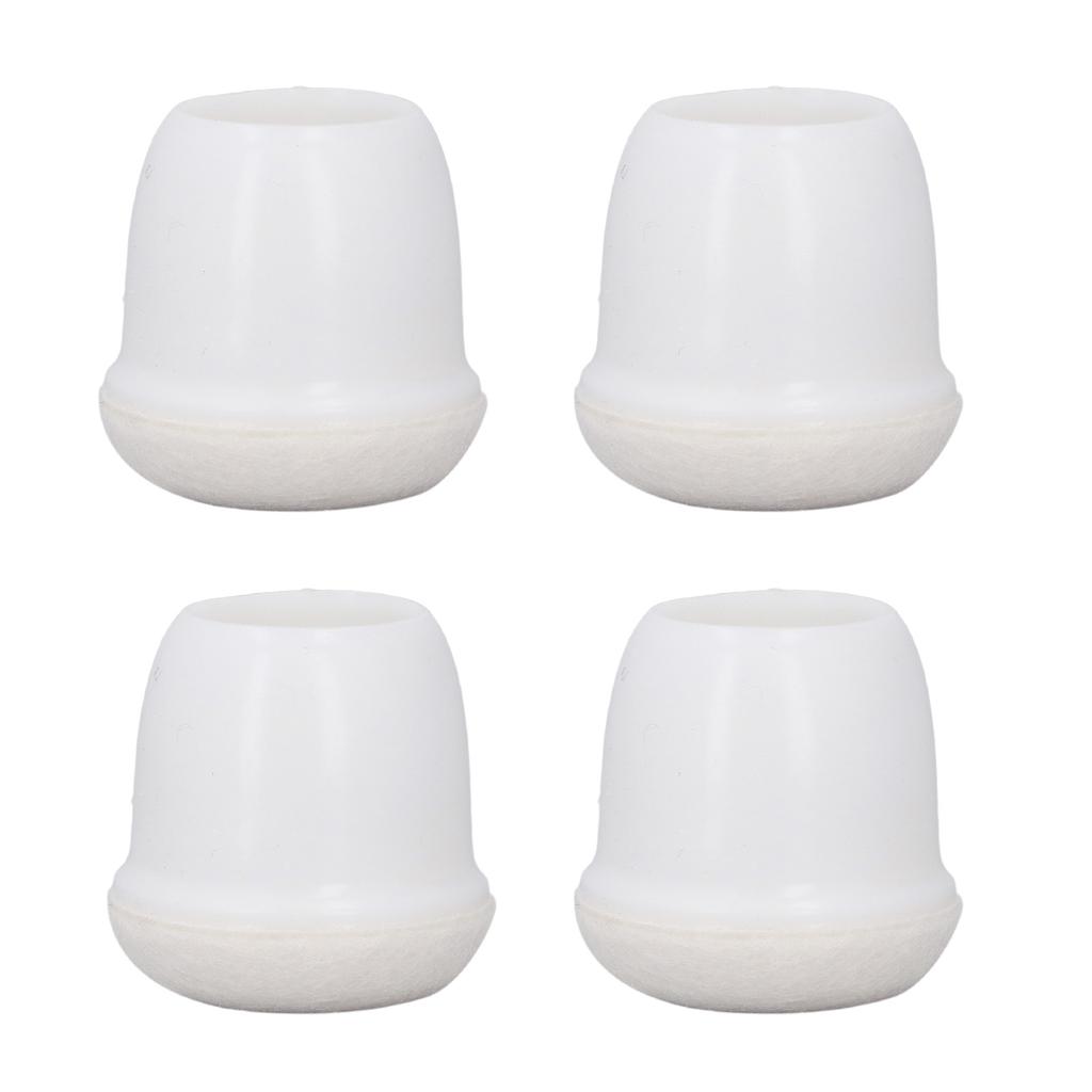 8 Pcs Chair Leg Cover Round White Table Foot Protector Thicken Mute Furniture Leg Pad for Home Use Large