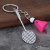 Keychain Pendant Simulated Badminton Racket Charm Mini Key Chain Zinc Alloy Pendant Personalized Bag Accessories