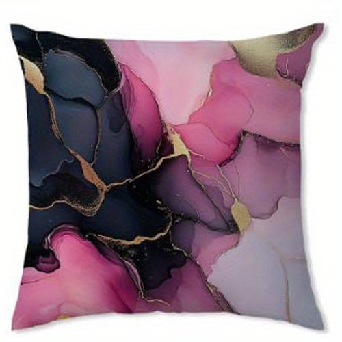 Home Decor Pink  Gold Abstract Pattern Throw Pillow Covers Pattern Cushion Cover Suitable for Sofa Bedroom Car Pillow Cover