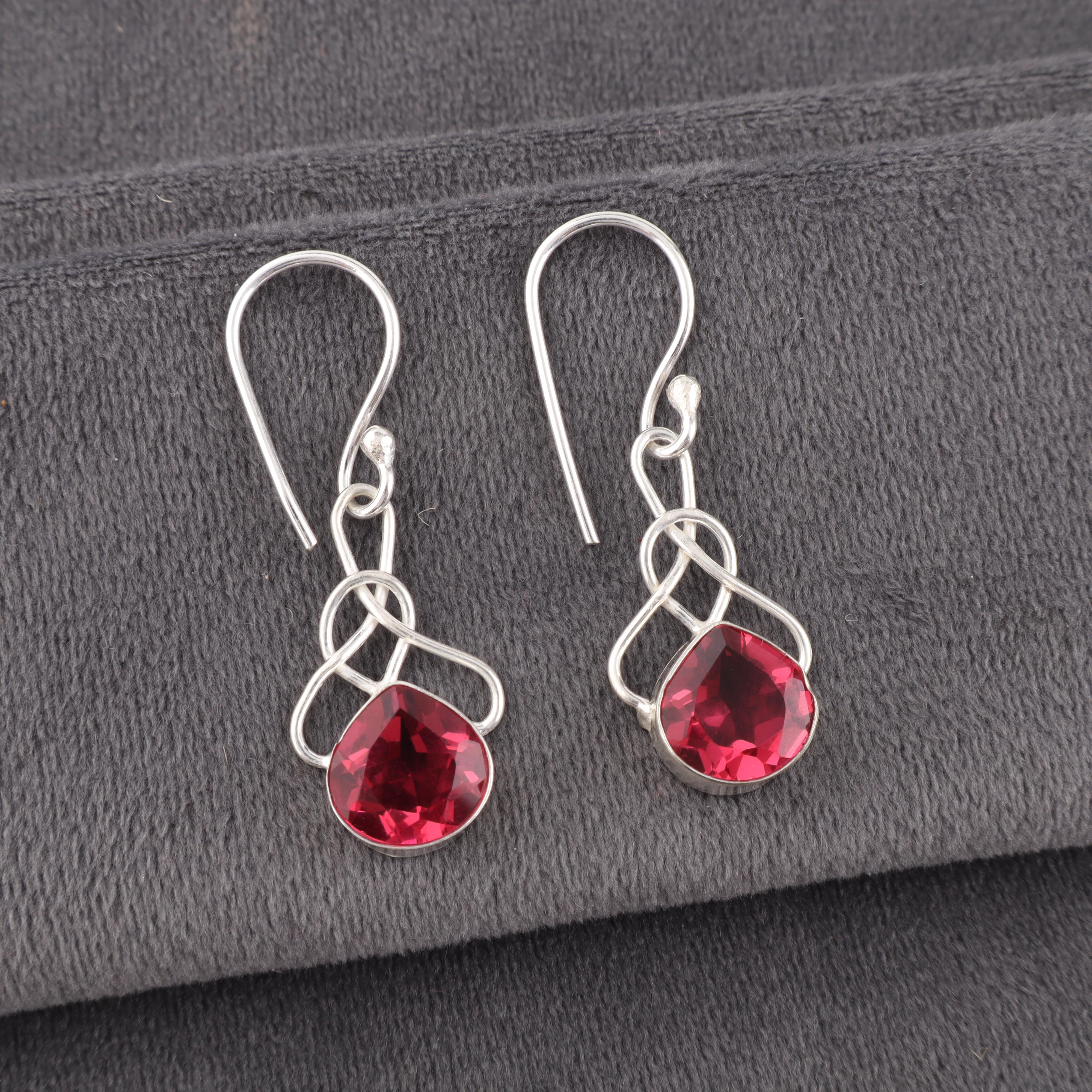 

Серьги с розовым турмалином, Ювелирные изделия ручной работы из стерлингового серебра 925 пробы, Серьги для медитации, Ювелирные изделия для женщин 1.50 Inches розовый