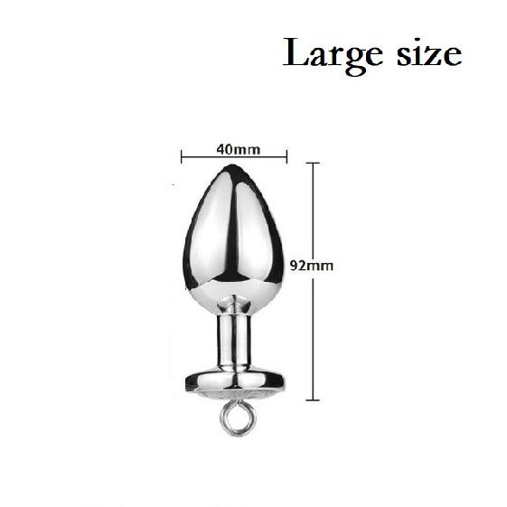 Small Medium Large Anal Beads Butt Plug Pearl Nipple Clamps Set With Chain Metal Breast Clip Bondage Slave Couple Game Sex Toy