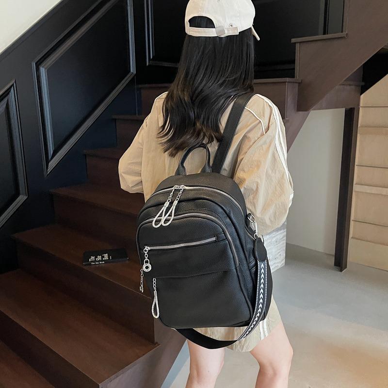 Large capacity stylish and simple backpack women's new versatile student class schoolbag travel backpack