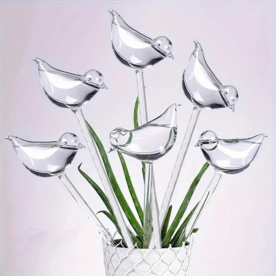 5 pcs Fake Glass Mini Automatic Watering Flower Pot Bird Self-Watering Device Travel Drip Irrigation System