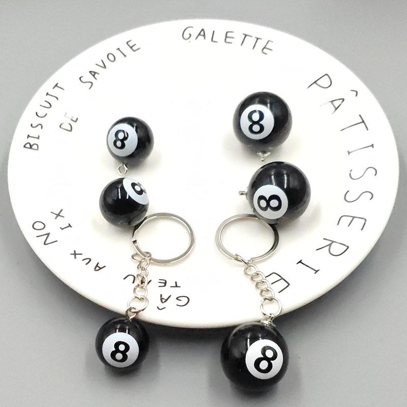 DIY Jewelry Accessories: Mini Resin Black Billiard Table Keychains & Bag Charms