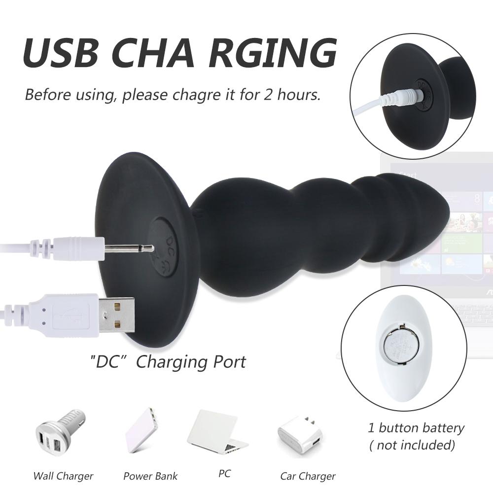 Suction Cup Butt Anal Plug Vibrator Prostate Massager Body Safe Silicone Best for Men Women or Couples Waterproof Adult Sex Toys