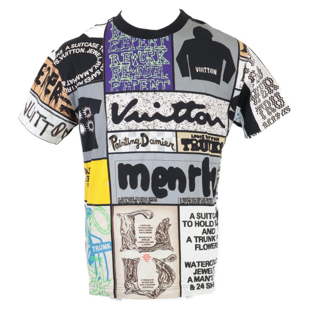 Louis Vuitton [Excellent Condition/24 Stainless Steel] 1AFB83 LV Fanzine Motif Graphic Art Design Short Sleeve T-Shirt/ Tops S multicolorUsed