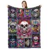 Skull pattern flannel blanket home decoration blanket office lunch break blanket