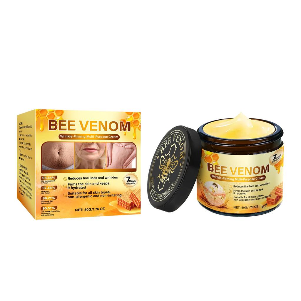 AMZ Bee Venom Cream 50g: Deeply Moisturizes, Enhances Elasticity, Smooths Fine Lines, Fights Wrinkles and Aging, and Restores Radiance.