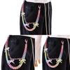 Punk Style Metal Waist Chain With Colorful Acrylic Butterfly For Youth And Teens