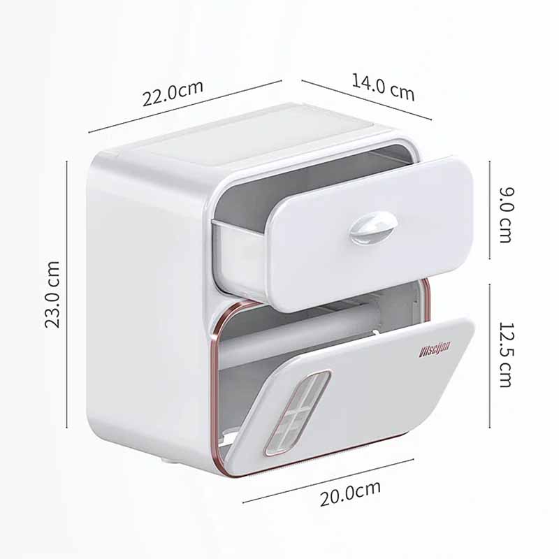 Toalettpappershållare Vattentät Tissue Storage Box Väggmonterad Toalettrulle Organizer Badrumstillbehörsset