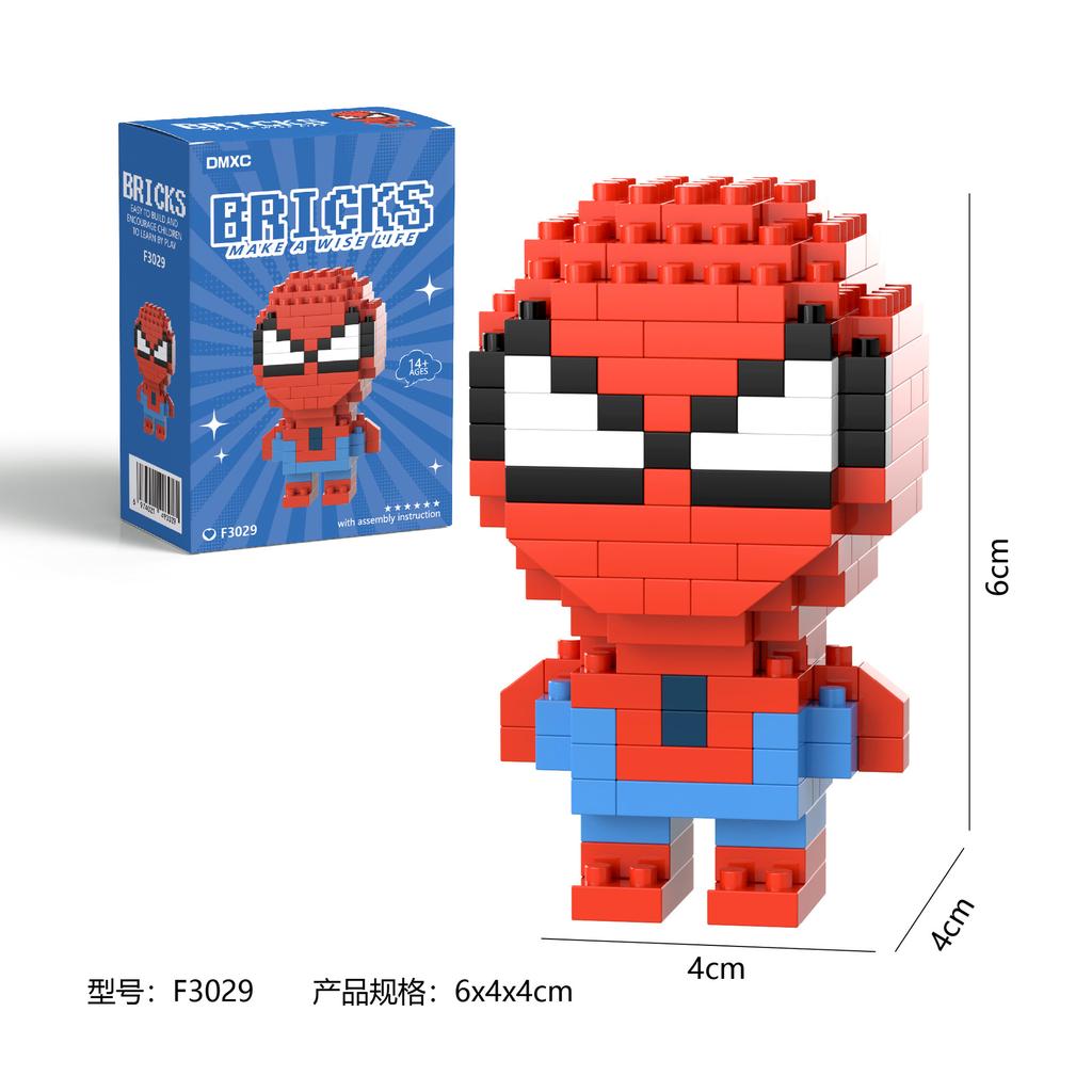 16cm  Marvel Legends Lega Deadpool Spider Man Building Blocks Iron Man Cartoon Character Building Block Toys For Children