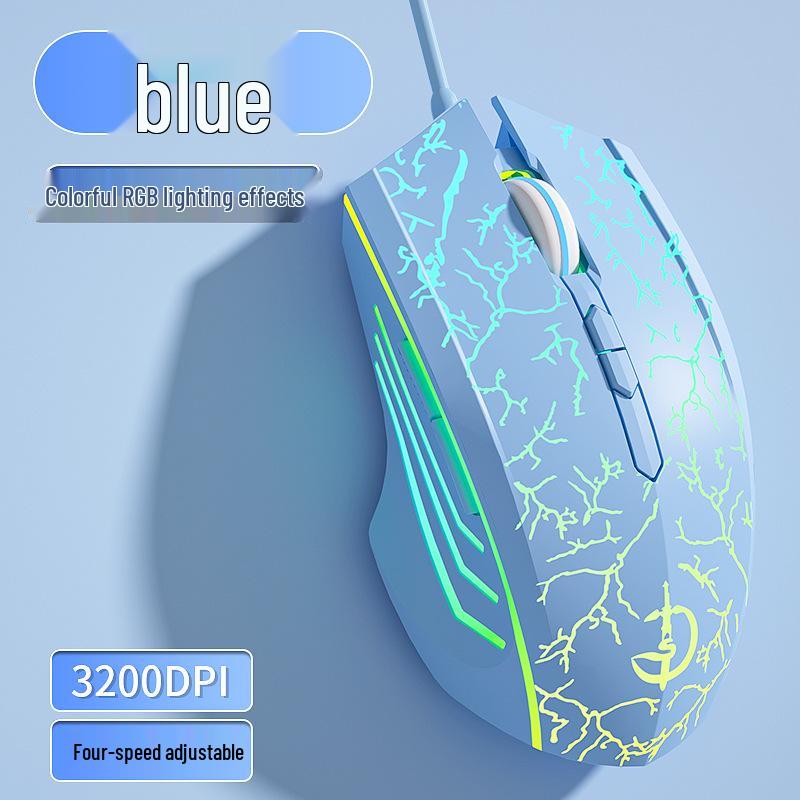 Wired Silent Mechanical Gaming Mouse with Side Buttons for Laptop/Desktop