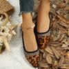 Fashion Soft and Comfortable Women's Flat Shoes Classic Pointed Toe Ladies Leopard Print Shoes Women Work Shoes Comfortable for Work