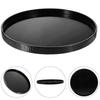 Round Tea Tray Wooden Serving Tray for Storage Black Color