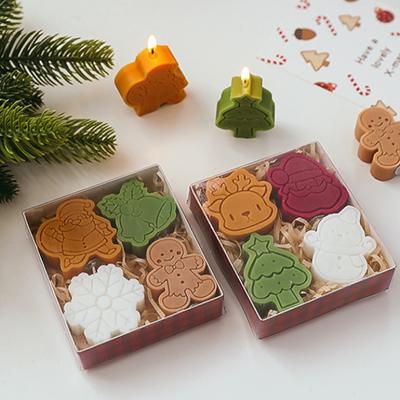 Christmas Tree Gingerbread Man Elk Shaped Candle Christmas Snowman Snowflake Scented Candle