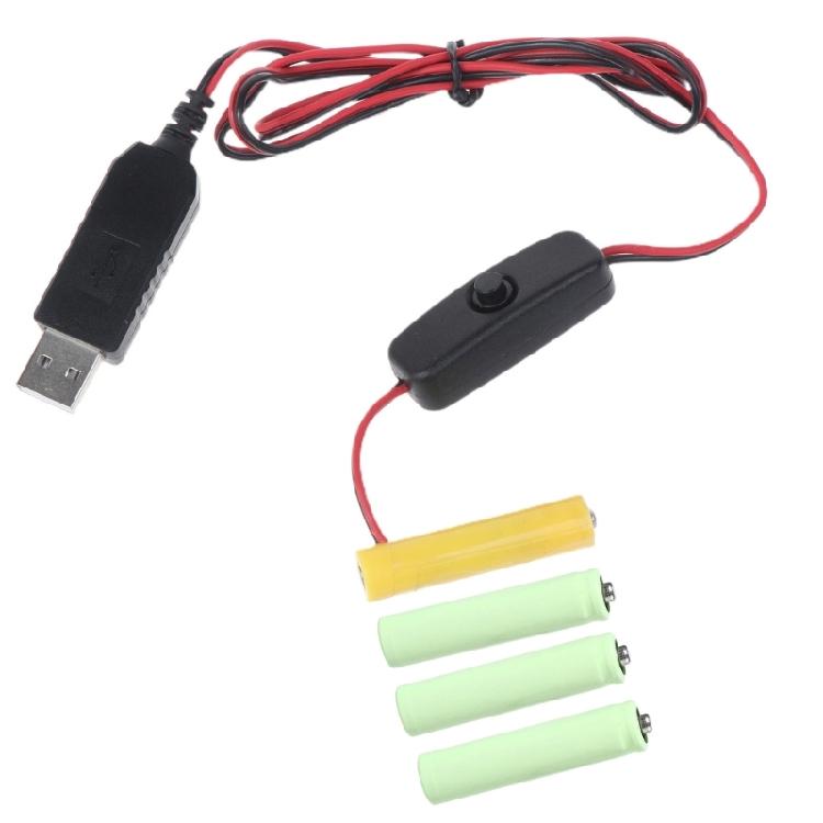 

USB Power Converter AAA Battery Eliminators Replace 4Pcs 1.5V AAA Batteries 1